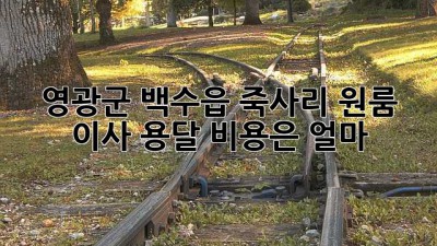 영광군 백수읍 죽사리 원룸 이사, 용달 비용은 얼마?